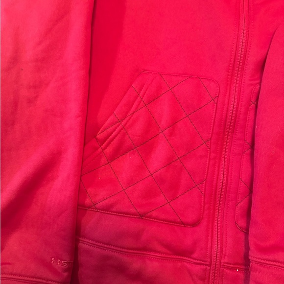 Large men zip up fleece hoodie. Cranberry/maroon color - Picture 4 of 5